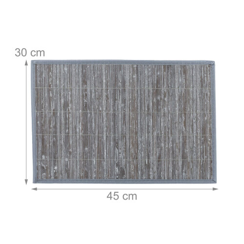 Bambu Polyester bordstabletter Set om 6 med glasunderlägg 2