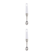 2Pcs Stainless Steel Fruit Scooper Kitchen Gadget White Handle