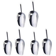 6Pcs Silver Multi-Use Rice Stainless Steel Food & Ice Scoop