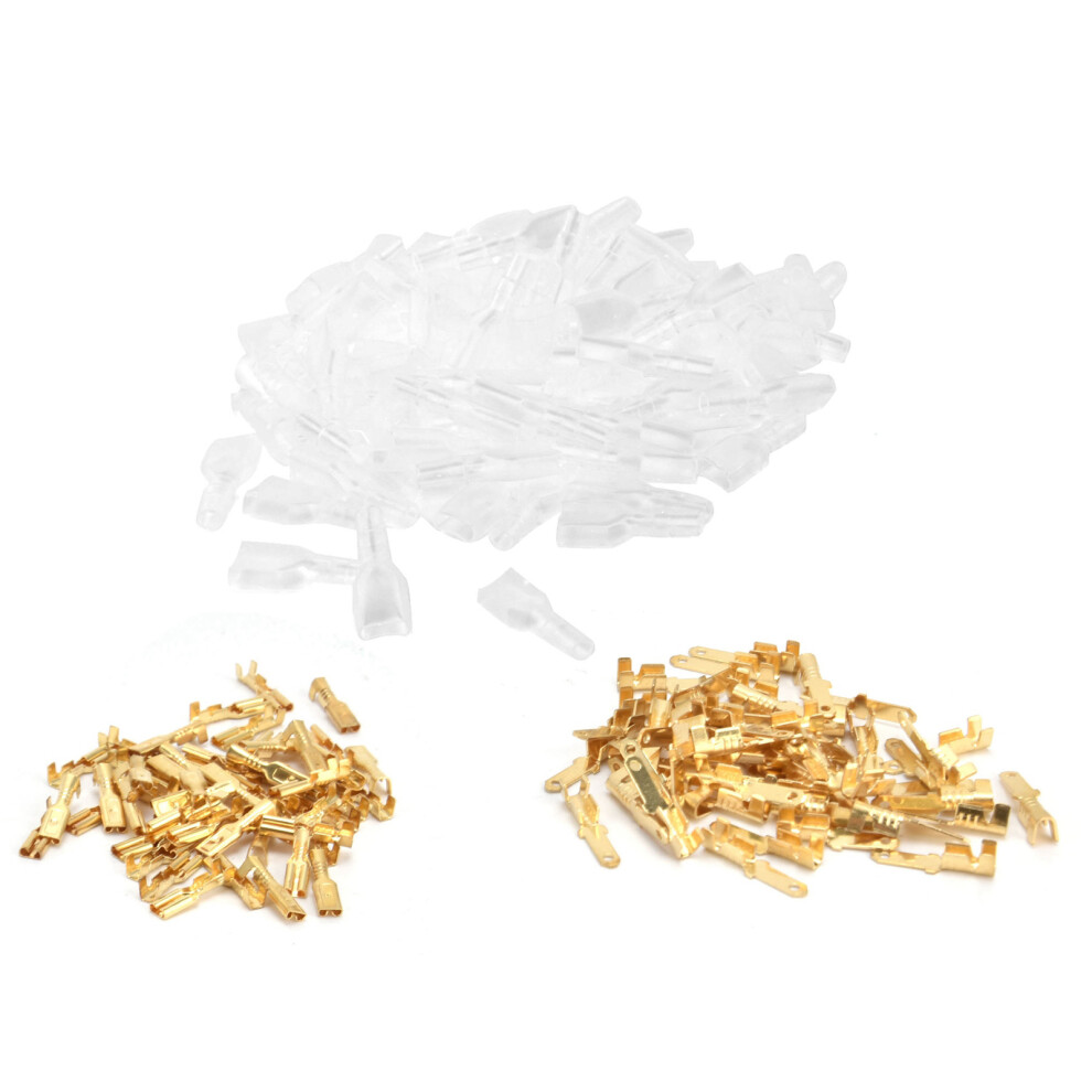 Quick Connecting Disconnecting Female Spade Crimp Terminal Connector Electrical Wire Splice Connector Full Port Barrel Self Lock Plug Tin Plated 9028731907420