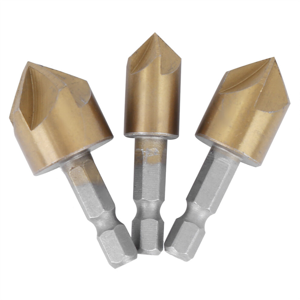 Screw Heads Friendly Countersink Drill Bit Set Titanium Plated High Speed Steel Accurate Drilling Durability Great Design For Wood Chamfers Openings 9370362959355
