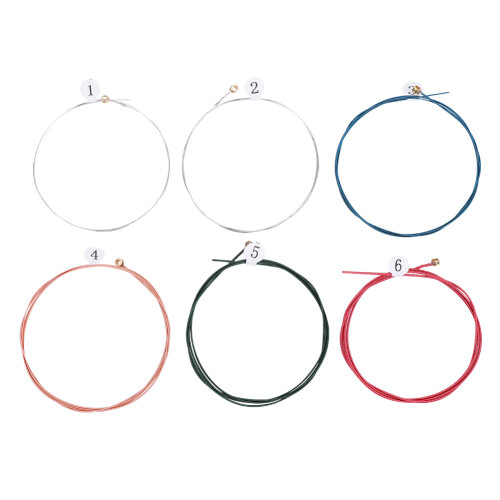 Phosphor Bronze Acoustic Guitar Strings Durable Rust Proof Anti Rust Coated Balanced Tone Tuning Stable Strong String Head Even Vibration Compatible
