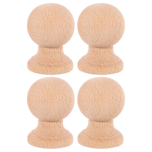 4Pcs Premium Solid Wood Post Finials Decorative Home Railing