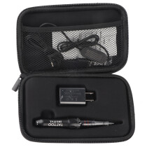 Máquina de tatuagem sem fio de baixo ruído com bateria recarregável, profundidade de agulha ajustável, desempenho silencioso, leve e portátil.