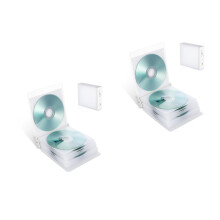 2Pcs Plastic Cd Storage Box with Non-Woven Protection and Label Cards