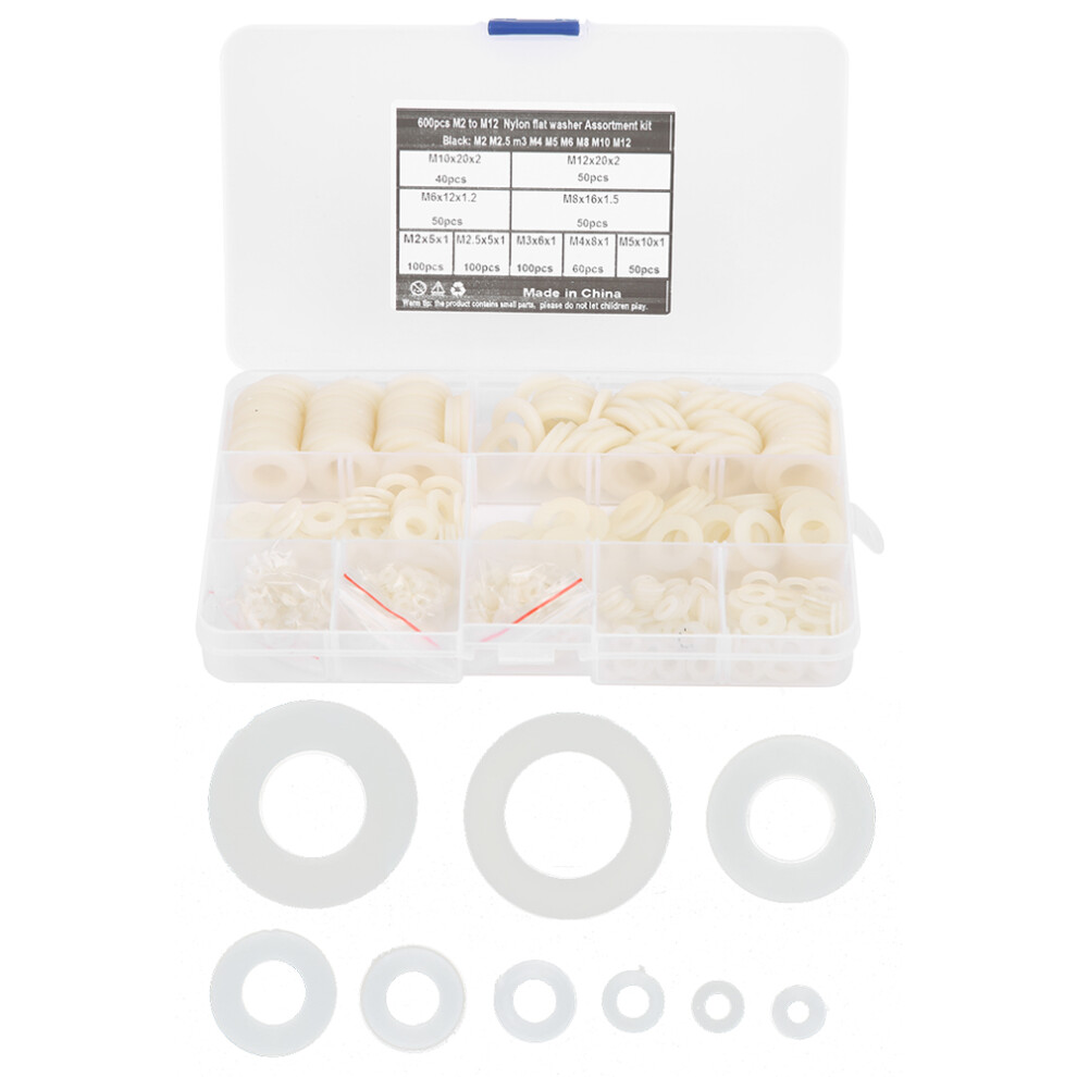 Reduce Friction Nylon Flat Washers Flat Washer Assortment Kit Corrosion Resistance Tear Resistance Heat Insulation Compression Resistance Disperse 9049227922079