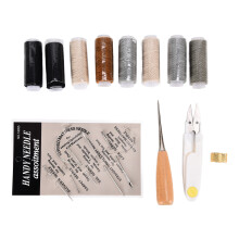 Stitching Awl for Leather and Canvas, DIY Gadget Tool with Wooden Handle Punch Hole Maker for Tent Mattress and Fur Repairs