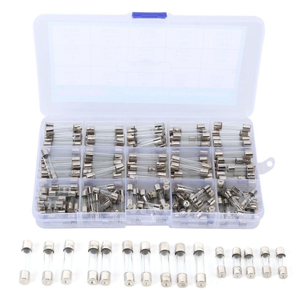 Electrical Replacement Parts Glass Tube Fuse Fast Blow Glass Fuse Assortment Kit250v Fuse Voltage Quick Blow Fuse With Plastic Storage Case 9370362958266