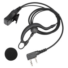 360 graden draaibare roestvrijstalen clip, akoestische buis, G-vormig oordopje met PTT-microfoon, compatibel met Kenwood walkie-talkies en