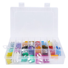 Kit assortimento di fusibili per auto con design codificato a colori, mini fusibili di dimensioni standard, fusibile a spina con scatola di