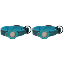 2Pcs Reflective Nylon Pet Locator Protector Collar Sky-Blue Anti-Lost