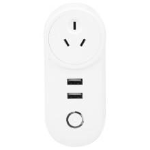 Enchufe inteligente Wi-Fi dual con puertos USB, control por voz, acceso remoto, temporizador, soporte para cargas de alta potencia, diseño compacto