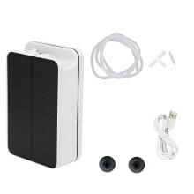 Solar Compatible Fish Tank Aerator, Dual Charging Methods Including Solar Energy And Battery Backup Operated Low Noise Operation With Adjustable