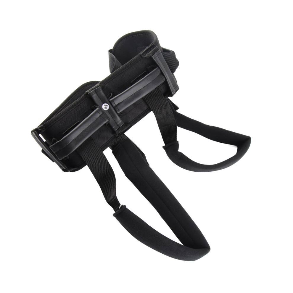 Black Transfer Gait Belt With Handles Adjustable Polyester For Seniors,