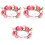 3Pcs Pink Fabric Simulation Rose Hair Ornaments Decorative Accessories 2