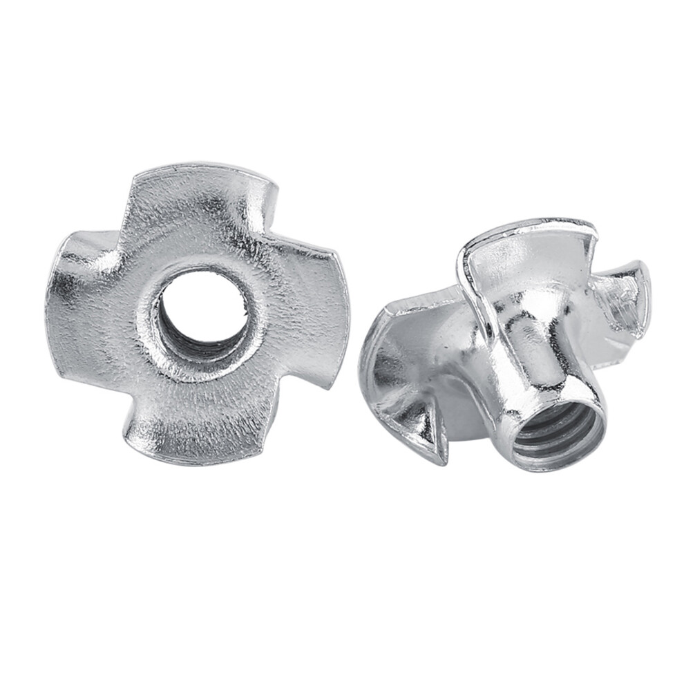 Widely Application Woodworking Projects T-Nuts Four Pronged Nut High-Quality Material Anti-Moisture Furniture Fasteners Zinc Coated Carbon Steel Set 9448483730457