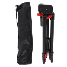 Foldable Aluminum Tripod With Detachable Center Column Low Angle Shooting Removable Spikes Quick Release Design360Degree Ball Head Portable Travel