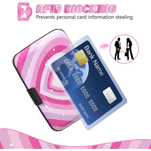 Μίνι θήκη πιστωτικών καρτών με RFID-Blocking, λεπτό μεταλλικό πορτοφόλι με σχέδιο 1