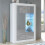 Display Cabinet Arcadia 140cm - White & Grey Gloss Doors and LED Lights 1