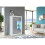 Display Cabinet Arcadia 140cm - White & Grey Gloss Doors and LED Lights 2