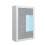 Display Cabinet Arcadia 140cm - White & Grey Gloss Doors and LED Lights 5