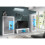 Display Cabinet Arcadia 140cm - White & Grey Gloss Doors and LED Lights 6