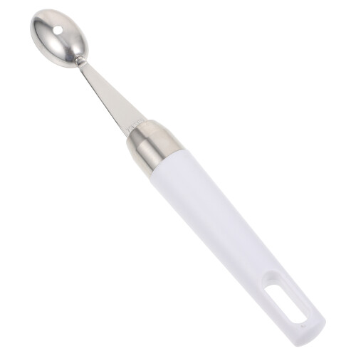 2Pcs Stainless Steel Fruit Scooper Kitchen Gadget White Handle 2