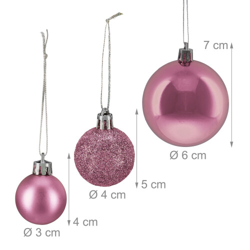 Christbaumkugeln-Set, 50 Stück, Kunststoff-Ornamente 2