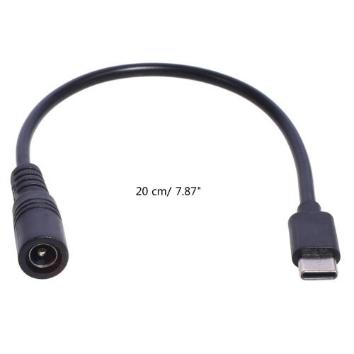 Kábel 5,5x2,1 samec - Type-C samec, Napájací konektor 5521, Adaptér 5,5x2,1, Prevodník USB typu C 2