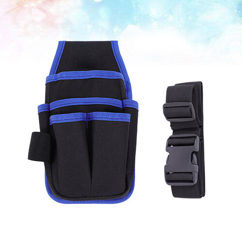 3Pcs Electrician Tool Waist Bag Blue Durable Tool Belt for Drill Bits 2