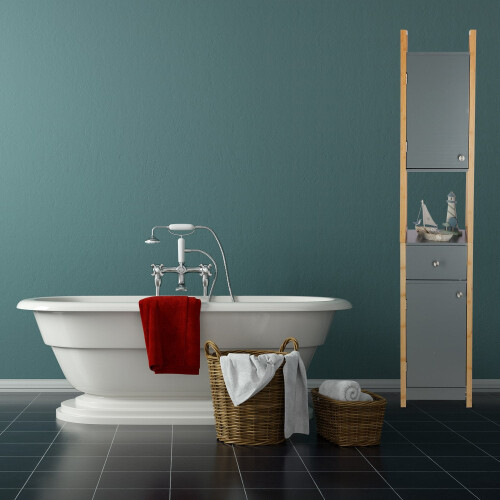 Mueble de baño alto con estantes ajustables
