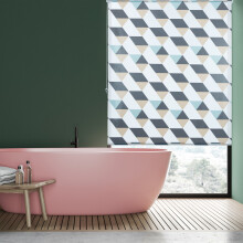 Wasserabweisendes Badrollo, geometrisches Design