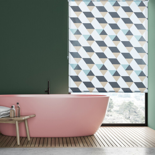 Wasserabweisendes Badrollo, geometrisches Design