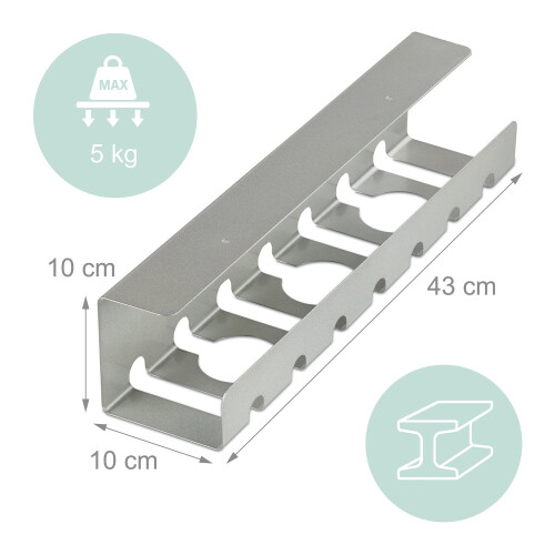 Desk Cable Trays Set, Steel Cable Management for PC/TV 2