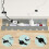 Desk Cable Trays Set, Steel Cable Management for PC/TV 5