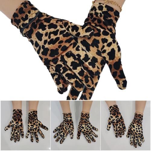 Leopardenmuster-Polyesterhandschuhe Unisex 1 Paar 1