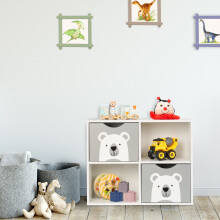 Spielzeugregal mit 4 Fächern, Bären-Design