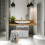 White Bathroom Vanity Unit with Storage Shelves 1