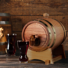 Whiskyfass mit Zapfhahn, 1,25 l, Eichenholz