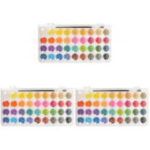 3Sets Portable Watercolors Kit Quick-Dry Bright Pigments for Artists