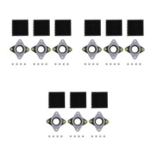 3Sets Stepper Motor Dampers with Heat Sinks and Screws for 3D Printer