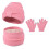 Kinder-Strickset Mütze Schal Handschuhe einfarbig warm 4