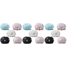 15Pcs Soft Waterproof Shower Caps Elastic Bath Hats for Women Assorted