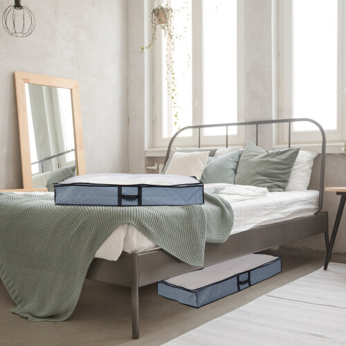 Sacchetti portaoggetti sottoletto con finestra trasparente, set da 2