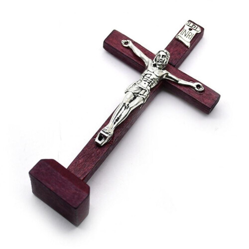 Wood Baroque Crucifix Wall Cross Statue 1pc 2
