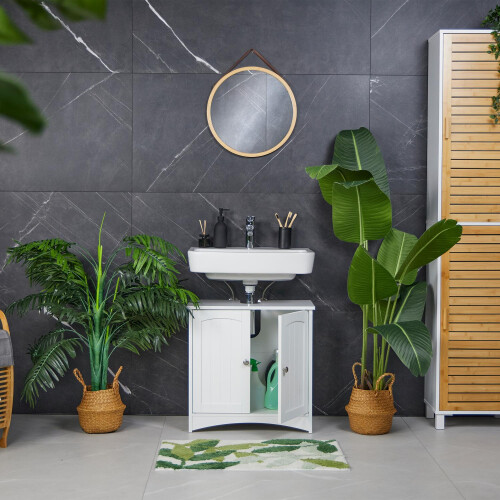 Badezimmer-Unterschrank mit Türen, MDF, weiß