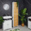 Tall Bathroom Storage Cabinet with Bamboo Doors 1