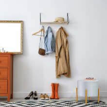 Samt-Pouf-Hocker mit 4 goldenen Metallbeinen