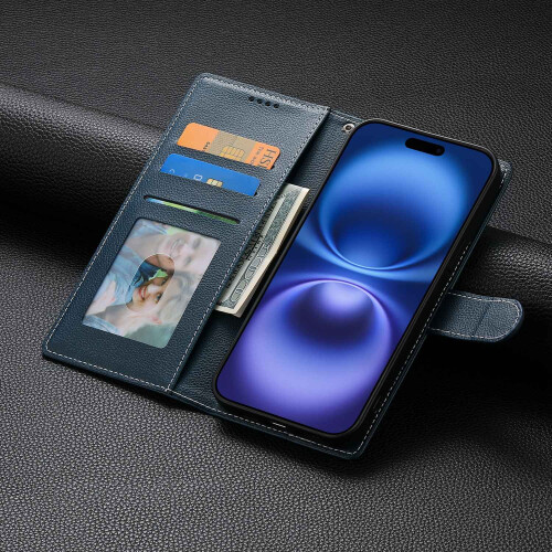 Leather Wallet Phone Case Compatible with iPhone 16 Pro Max, 15–6 Series 1