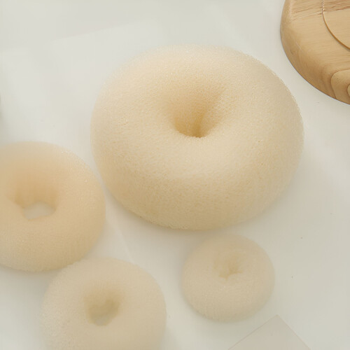 Chignon rond style donut 4 pièces beige 2